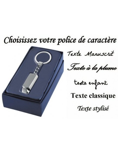 Porte clés gravé avec un texte