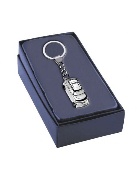 Porte-clé voiture en acier argenté avec gravure texte – Porte-clés