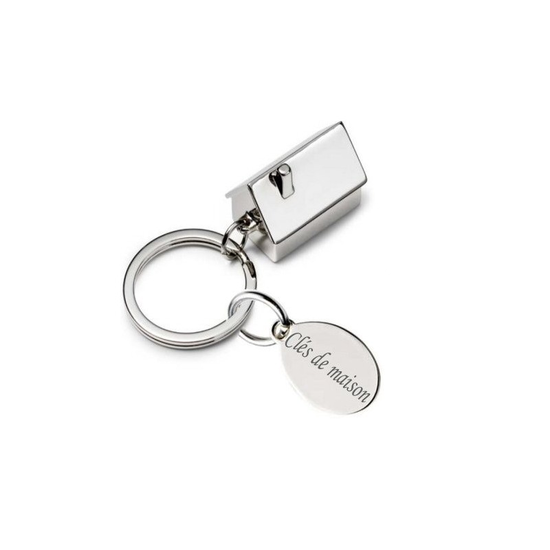 Porte clés maison personnalisé avec une gravure