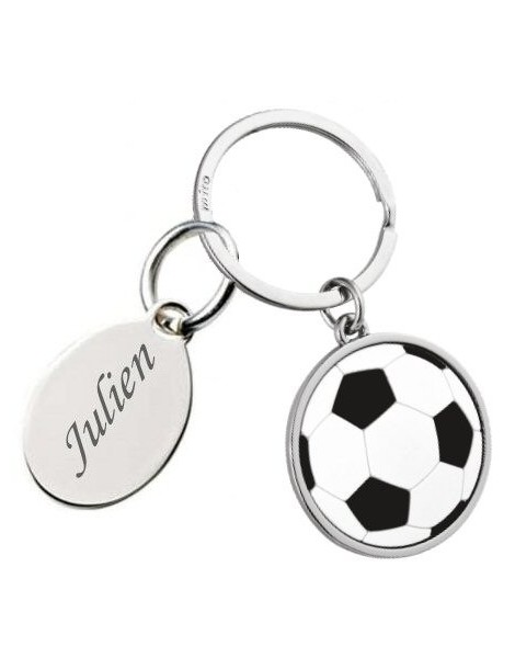 Porte clés ballon FOOT PSG Paris personnalisé avec le nom, un